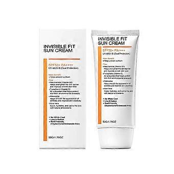 Invisible Fit Zonnecrème | SPF 50 Zonnecrème met dubbele UV-A/UV-B bescherming | Laat geen witte waas achter, milde irritatie, hydraterende, lichtgewicht zonnecrème voor gezicht en huid