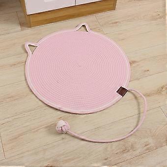 Round cat scratching mat with cotton rope ball woven cat scratching board, wear-resistant and scratch-resistant cat scratching board, pet cat scratchi