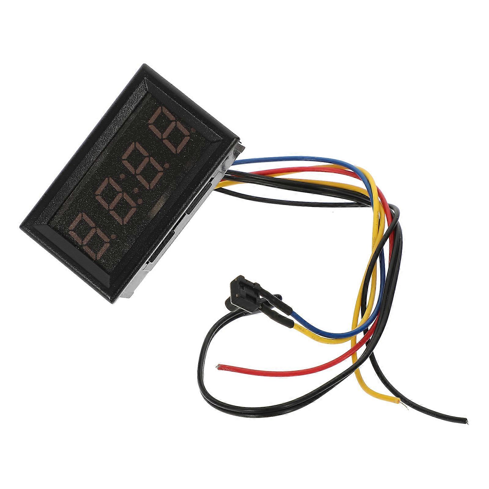 Car Thermometer Digital Clock Vehicle Temperature Meter Function Black