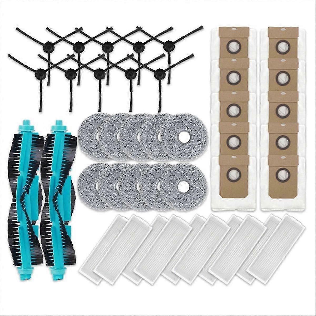 compatible with Spin Roller Side Brush Hepa Filter Mop Cloth Pads