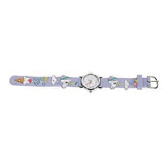 Unicorn Pattern Kids Watch with Colorful Plastic Strap for Children