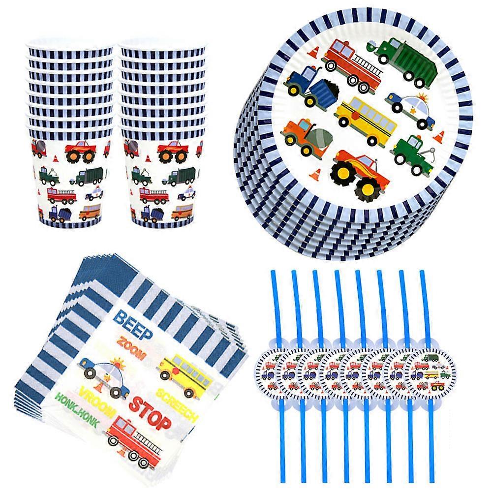 Engineering Vehicle Party Tableware Set for Birthday Use 1Set