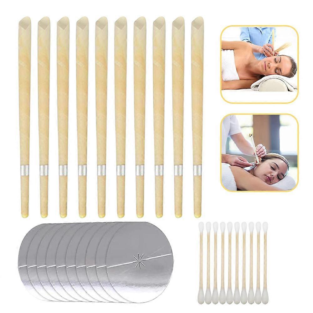 Bougies auriculaires, kit de 40 bougies auriculaires en cire d'abeille naturelle, bougies auriculaires Hopi en cire d'abeille pour oreilles bouchées