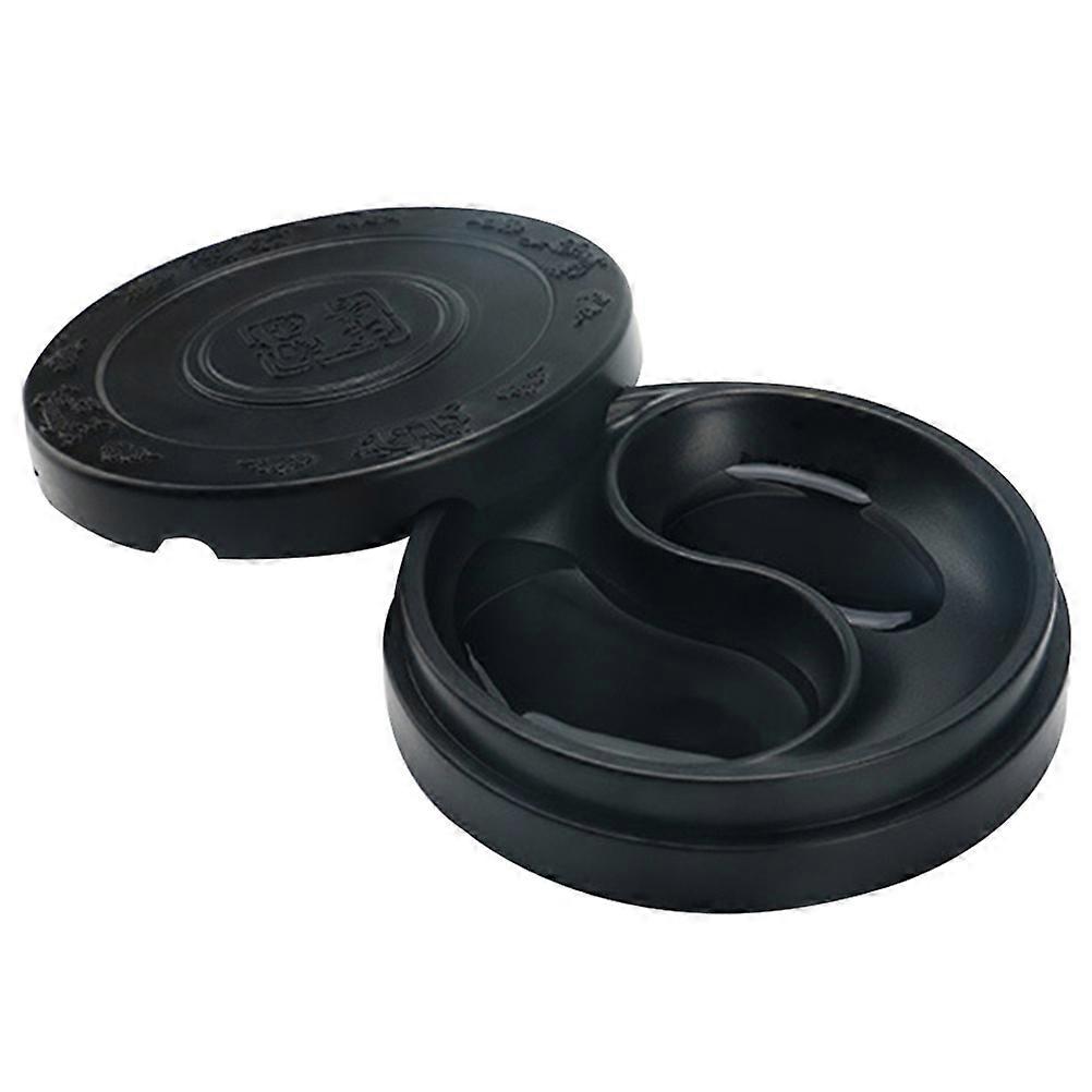 Black Plastic Calligraphy Inkstone for Students 2Pcs Durable Inkslab Set
