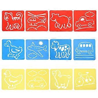 12 PCS Drawing Template Drawing Stencil Drawing Pad Kids Painting Templates Hollow Painting Template