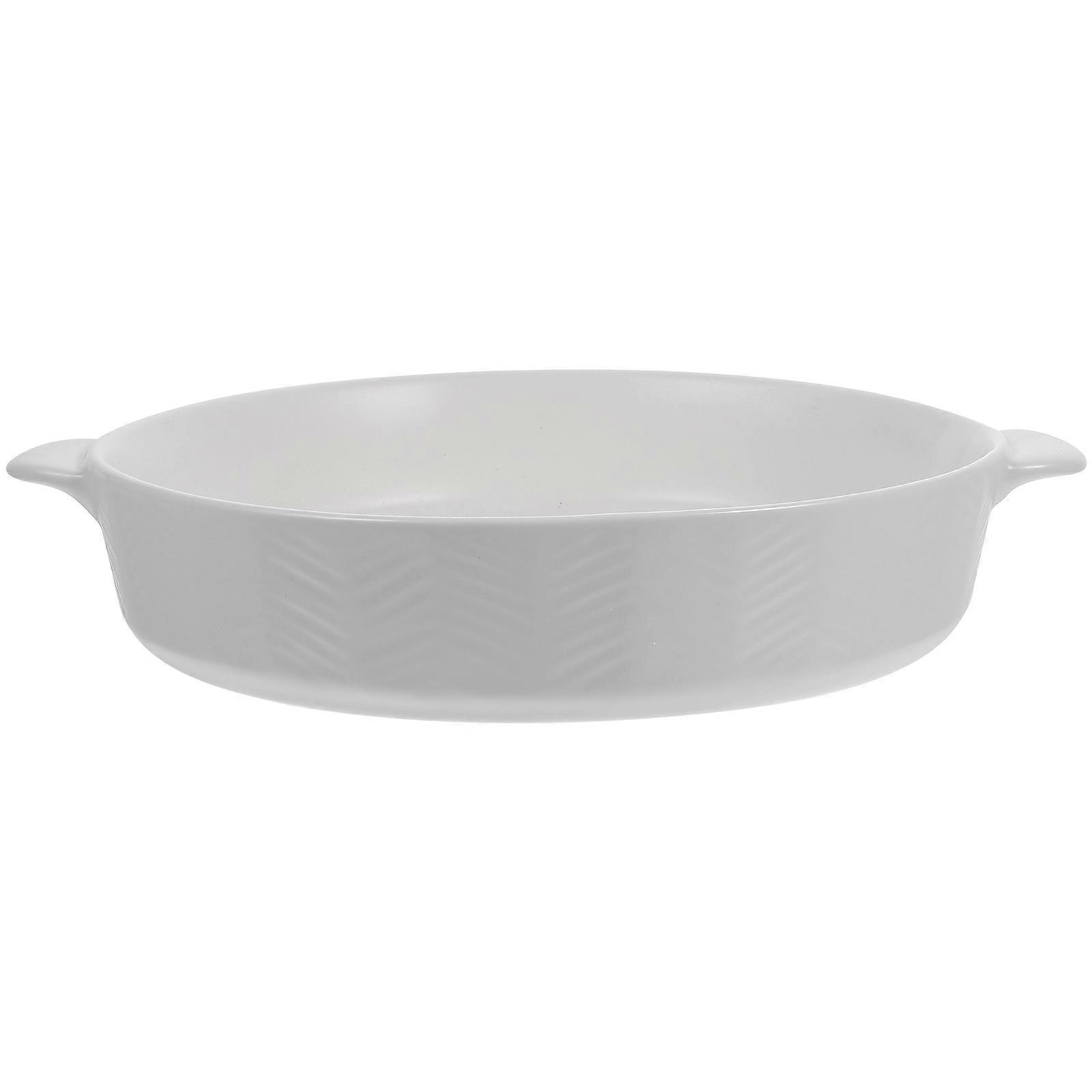 Baking Dish Roasting Pan Round Baking Dish Ceramic Bakeware Double Handle Baking Dish