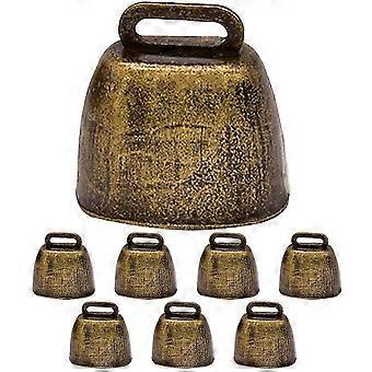 Golden Copper Cattle Bells for Loud Sound Livestock Decoration 8Pcs