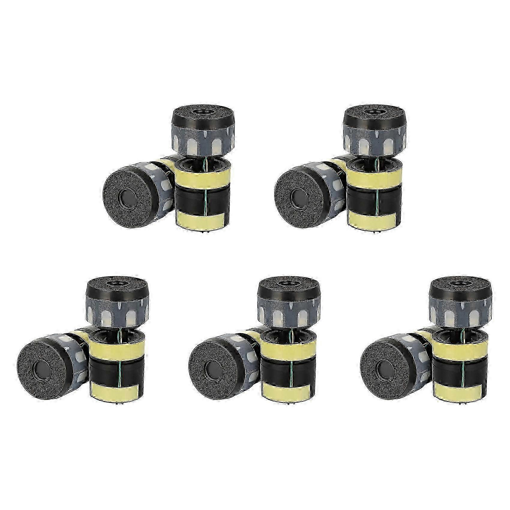 10 Pcs Dynamic Microphone Core Capsules, Black Plastic Replacement, Compatible with Select Wireless Microphone Models