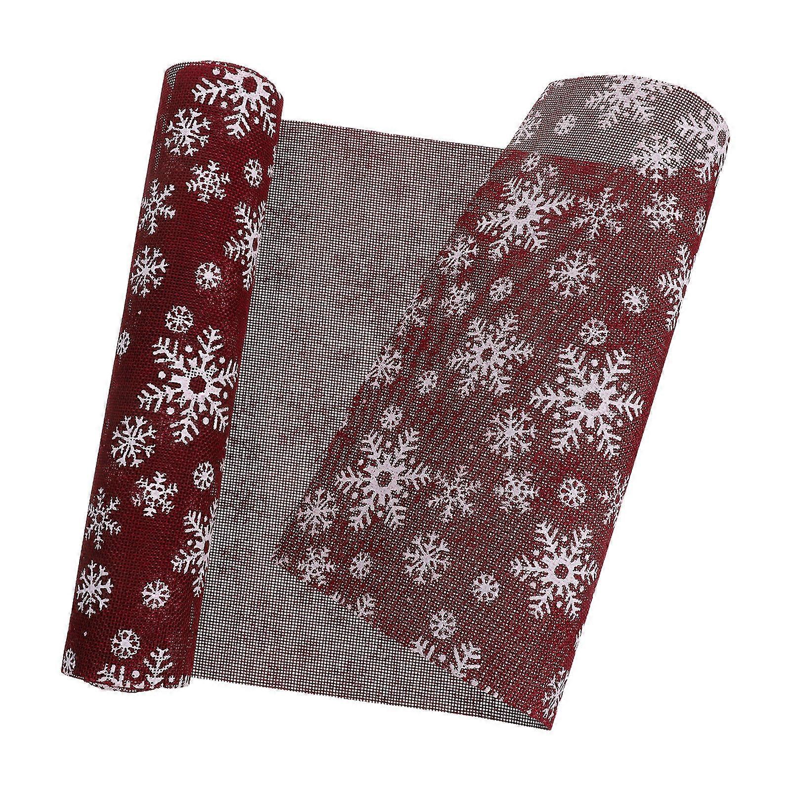 Snowflakes Pattern Table Runner for Festive Decor 4Pcs Set