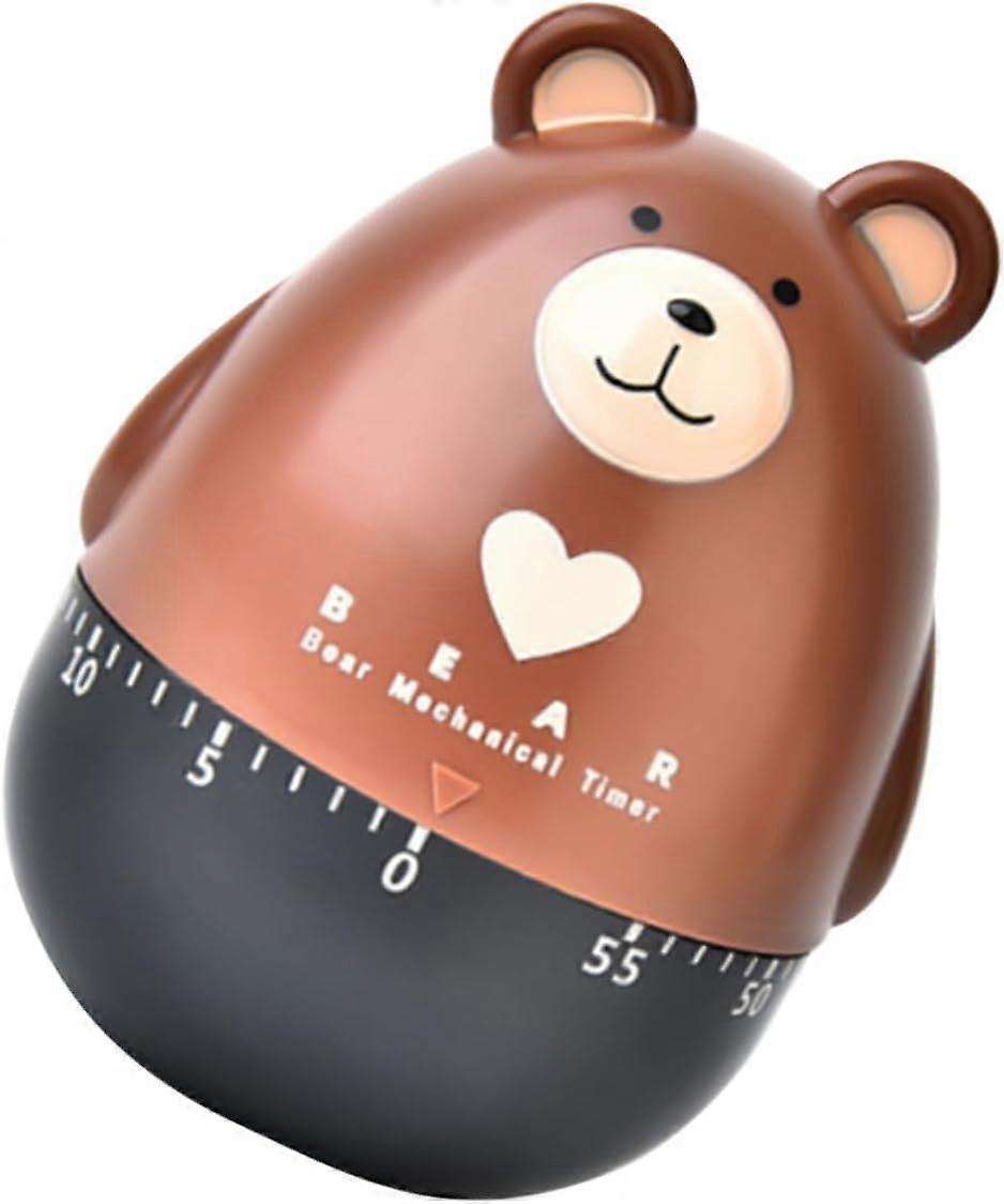 Tem Bear Timer Mechanical Alarm Digital Clock for Kitchen Loud Kitchen Timer Novelty Kitchen Timer Brown