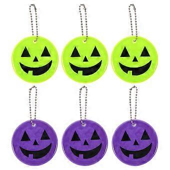 Safety Reflective Gear Reflective Pumpkin Ornaments for Cycling 6Pcs