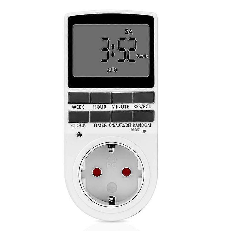 Digital Timer With Led Display Electrical Socket 16 Configurable Programs Summer Time Function Random Switching