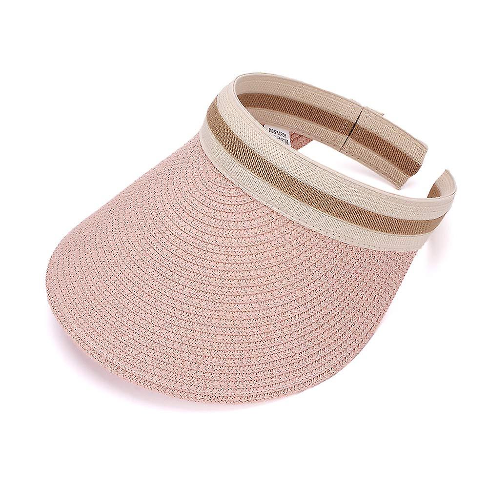 Femmes Large Brim Beach Straw Golf Sun Hat Summer Cap, Rose