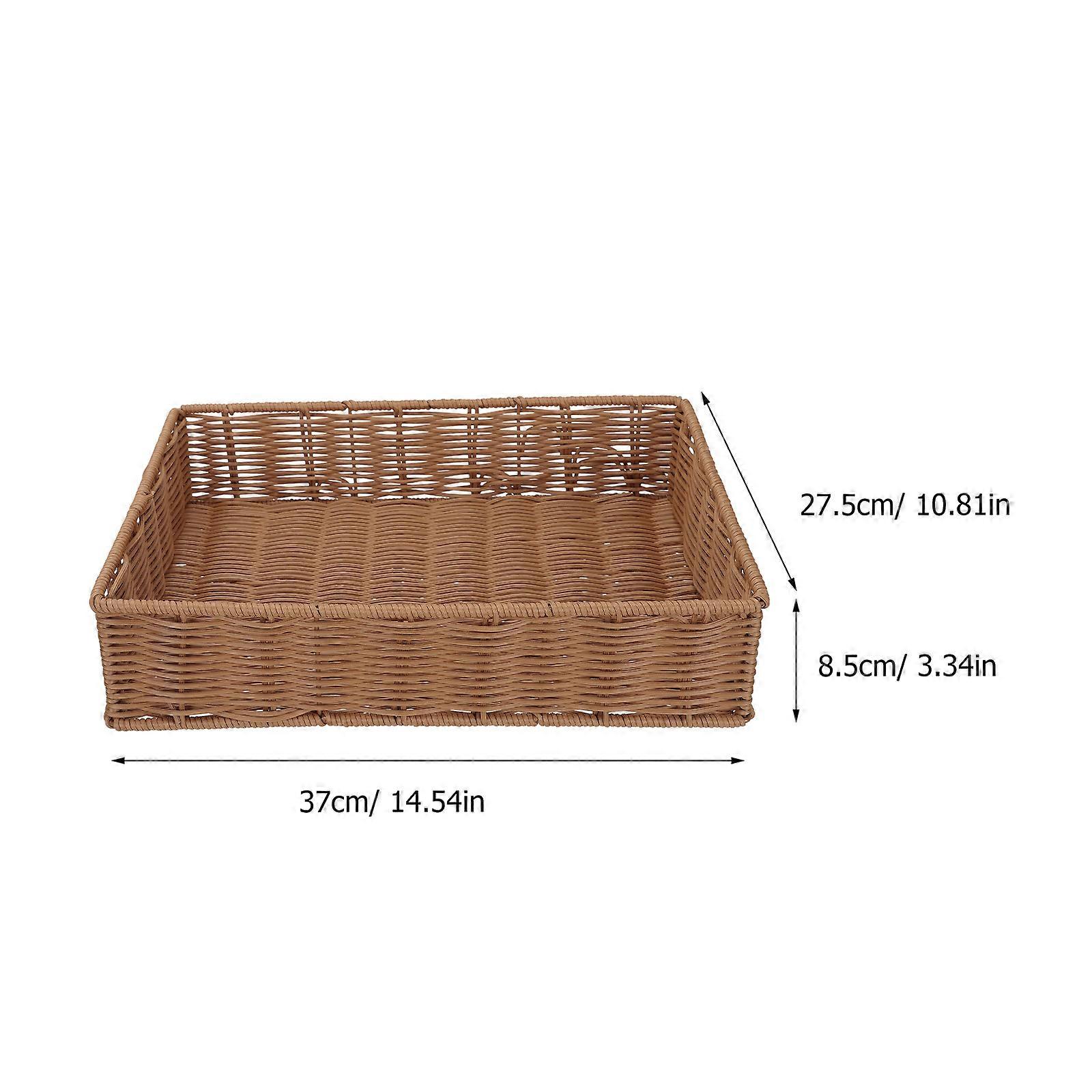 1Pc Storage Basket Practical Fruit Basket Rectangular Storage Basket (Brown)