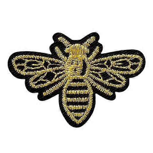 Bee, Gold - Patch, Iron-on patch, Iron on, Size: 4 x 2.9 cm