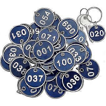 Anjetan Numbered Tags, 100 Pcs Number 001-100 Stamping Number Tags Labels For Classification, Round Metal Numbered Marking Identification Tw