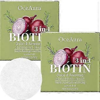 Onion & Rosemary Shampoo Bar with Biotin - Promotes Hair Growth & Deep Cleansing