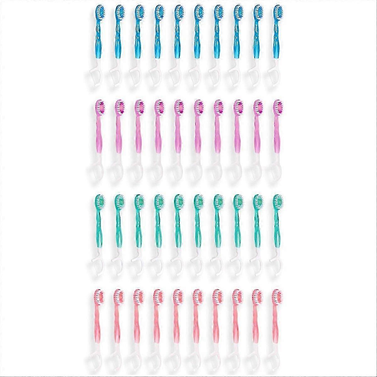 40 Pack Disposable Mini Travel Toothbrushes - 5 in 1 Function