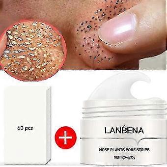 Effective Lanbena Blackhead Remover Cream - Plant Pore Strips For Acne - Peel-off Facial Mask