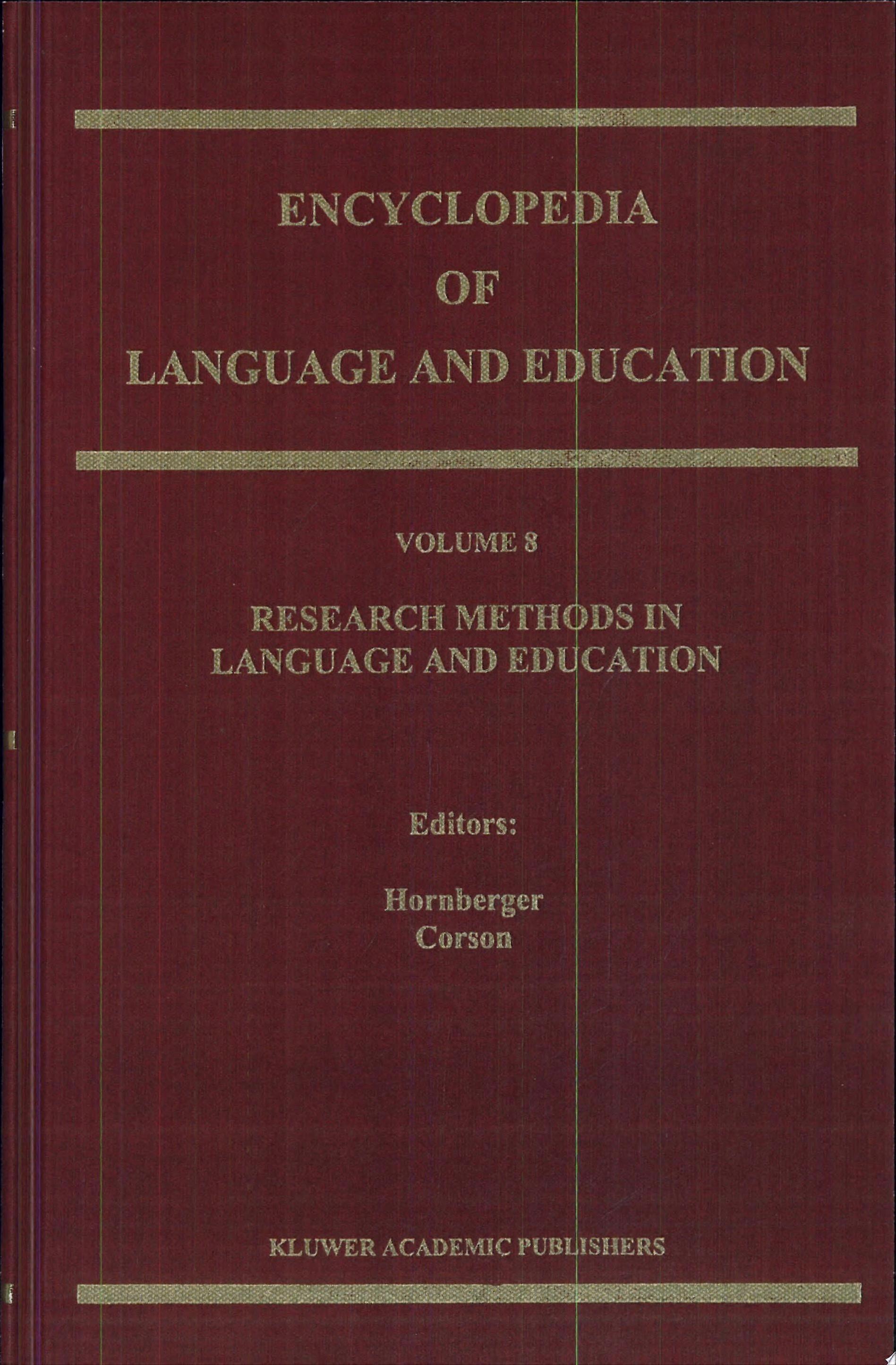 Research methods in language and education 8