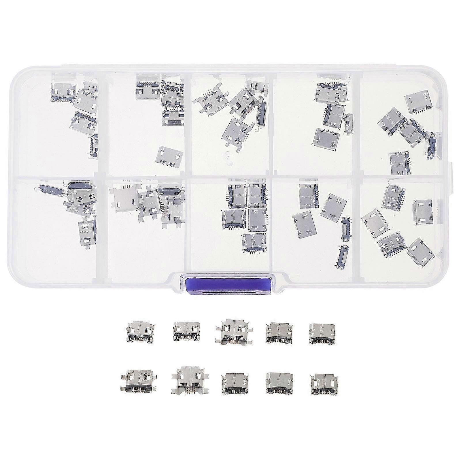 Micro USB Connector USB Socket for Soldering Repair 50Pcs Pack