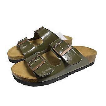 DoubleBuckle korkfotbäddssandaler, BuckleTweakable SlipOn-sandal för FreshStyle-sommarkläder