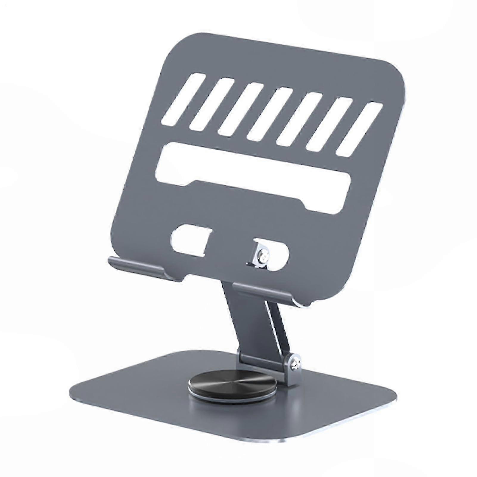 Ergonomic Eye-Level Viewing Tablet Stand, Adjustable Height and Tilt, Foldable Space-Saving Design, Grey