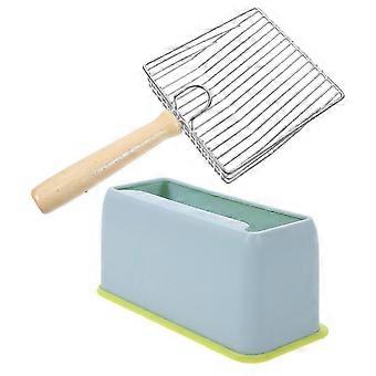 Sturdy Stainless Steel Cat Litter Scoop with Fine Filter for Home in Dark Grey Easily Scoop Clumps