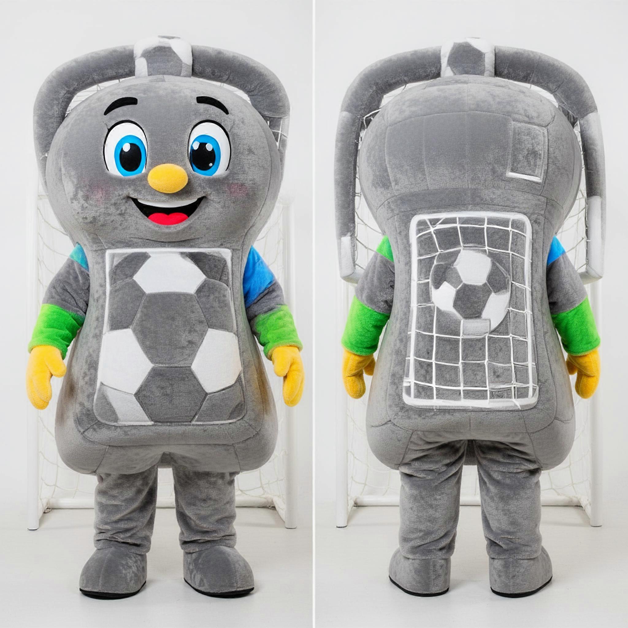 MASTICOT Gray Rounded Soccer Goal Mascot