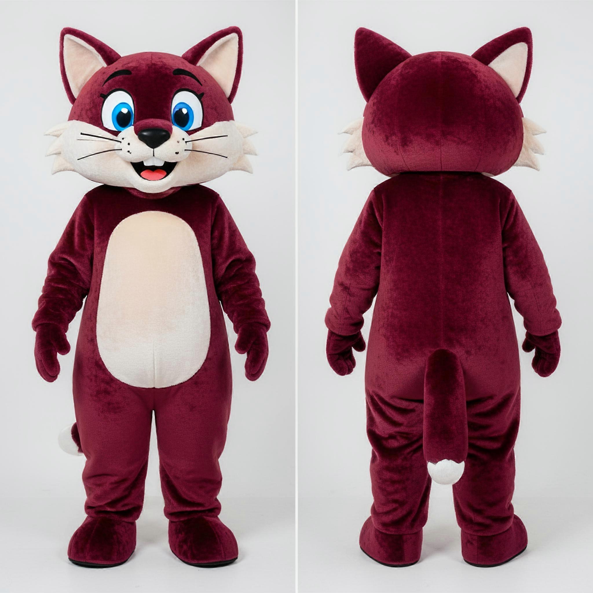 MASTICOT Maroon Cartoon Bobcat Mascot