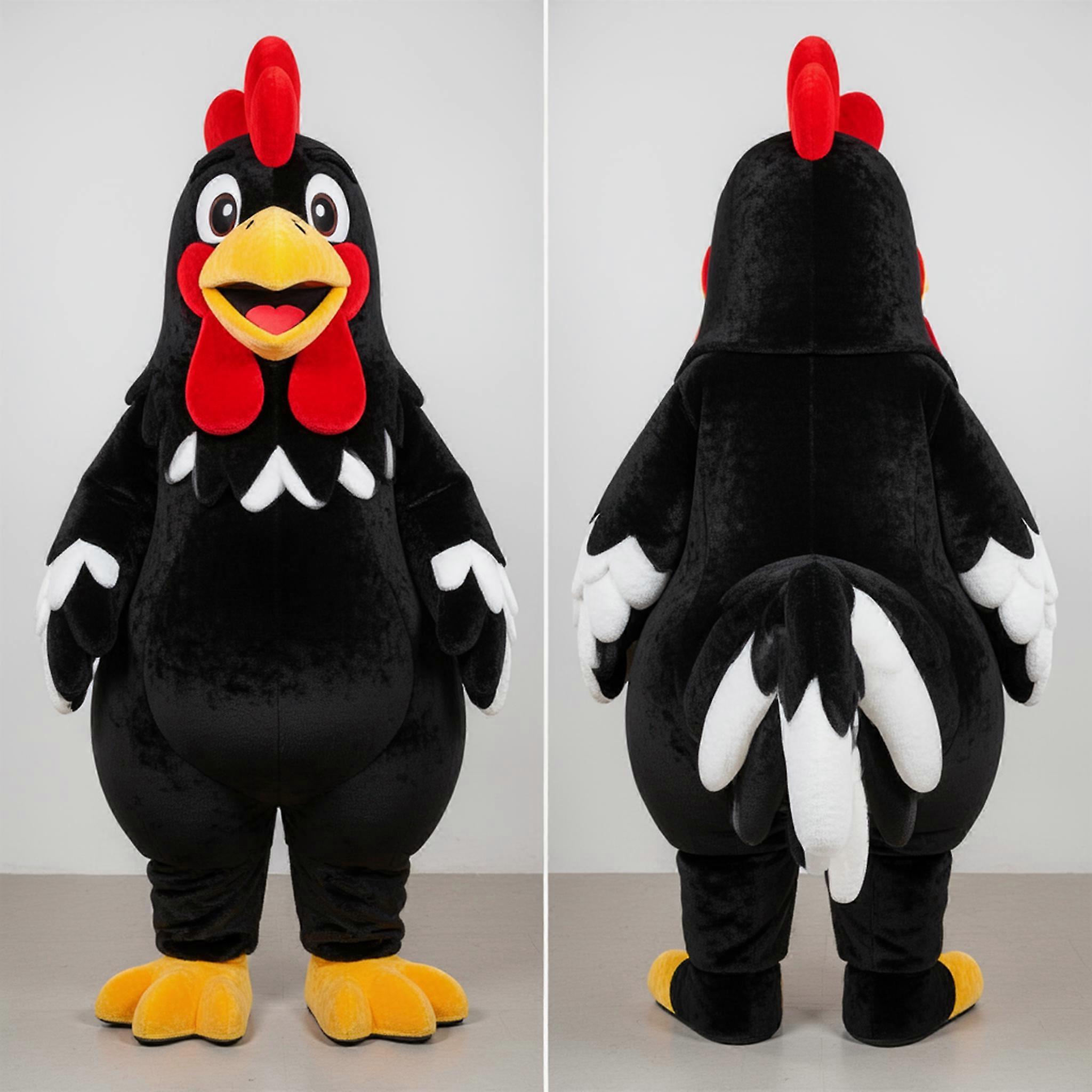 MASTICOT Black Proud Rooster Mascot