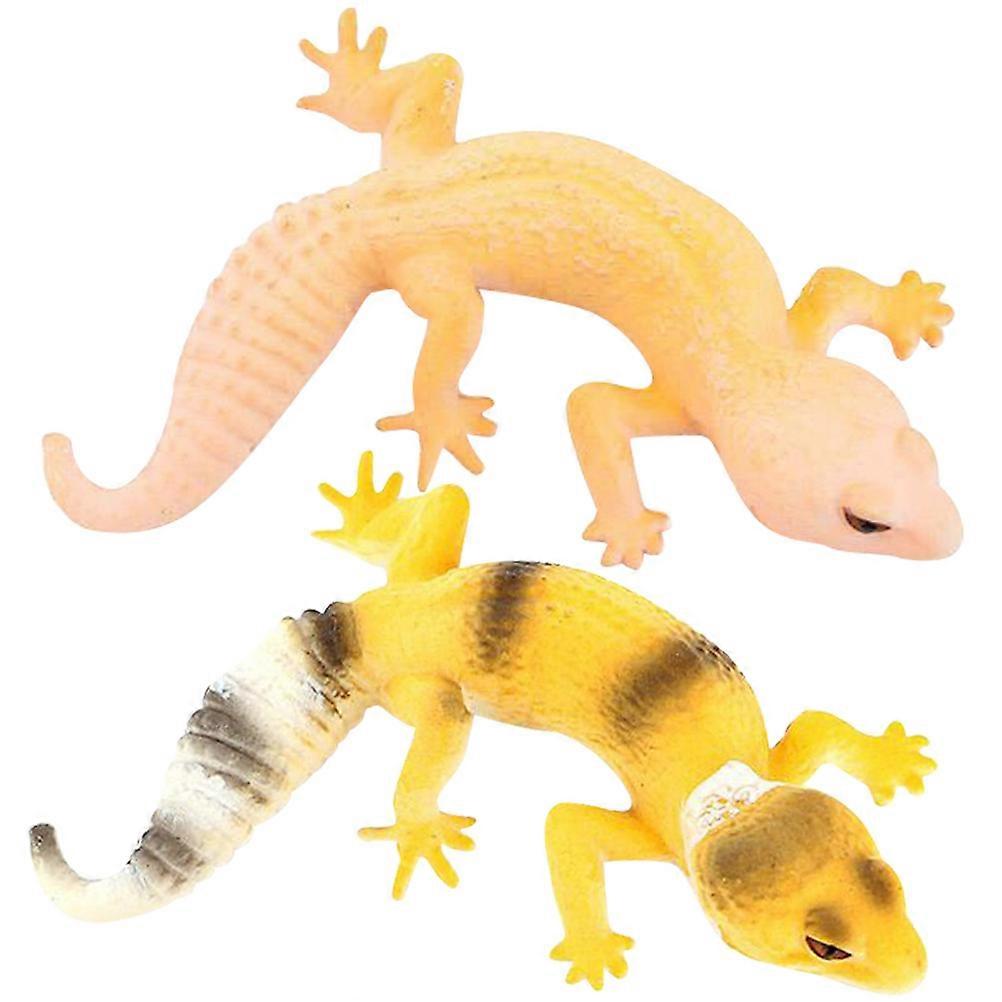 Simulation Lizard Figurine PVC Decor for Prank Props 2Pcs Set