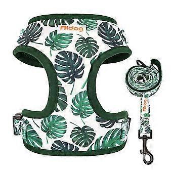Adjustable Nylon Mesh French Bulldog Harness Leash Set Cute Printed Puppy Cat Harness Vest Leash For Small Medium Dogs PugPet Leashes