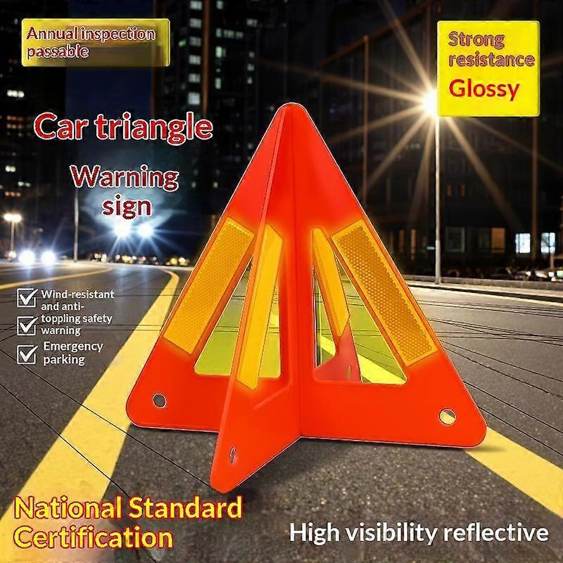 Quick Deploy Car Emergency Breakdown Warning Triangle Foldable Reflective Scratch Resistant Sign for Bad Weather