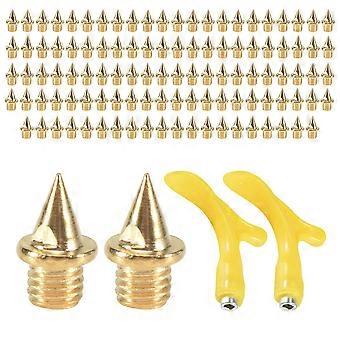 120 Stück 1/4-Zoll-Spikes, kompatibel mit Leichtathletikschuhen, Ersatzspikes für Crosslauf-Kurzlaufschuhe, inklusive Spikeschlüssel