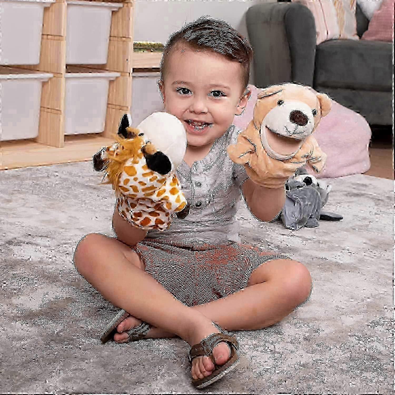Grey Wolf Hand Puppet Deluxe Plush