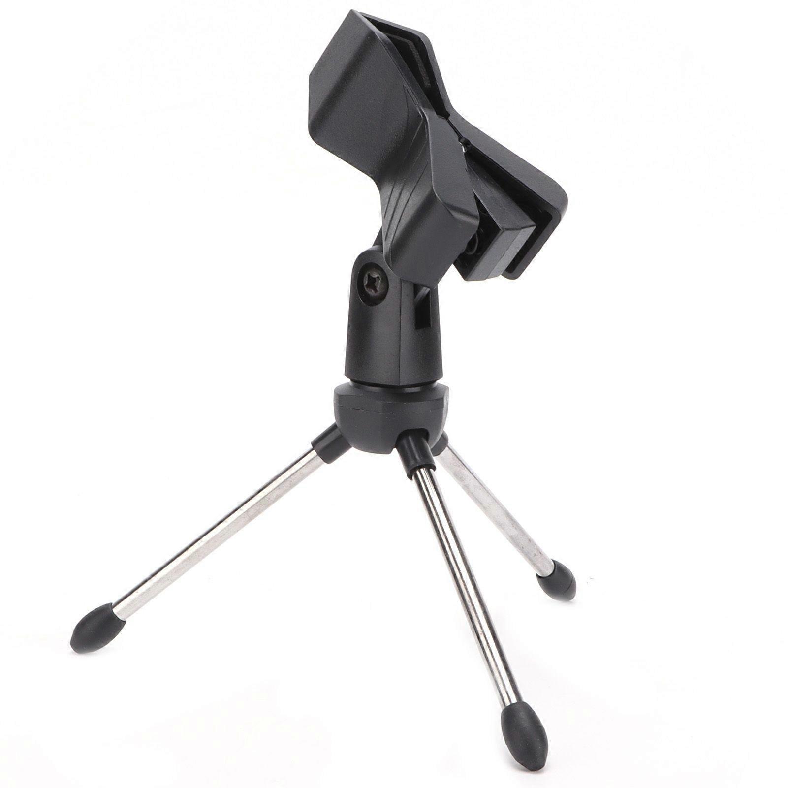 Desktop Mic Holder Microphone Stand Foldable Portable Angle Adjustable Tripod Bracket
