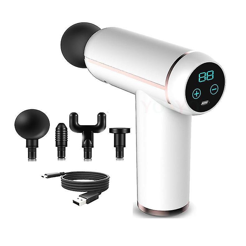 レディファッションマッスルマッサージガンミニ液晶マッサージガン32スピードマッスルマッサージャーファシアルガン痛みリリーフボディ