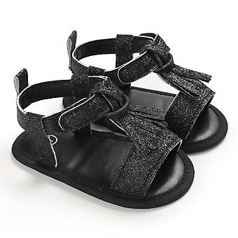 Veeki Baby Boys Girls Summer Sandals Non-slip Soft Sole Infant Slippers Cotton Crib Shoes For Toddler First Walkers ----- Black13cm