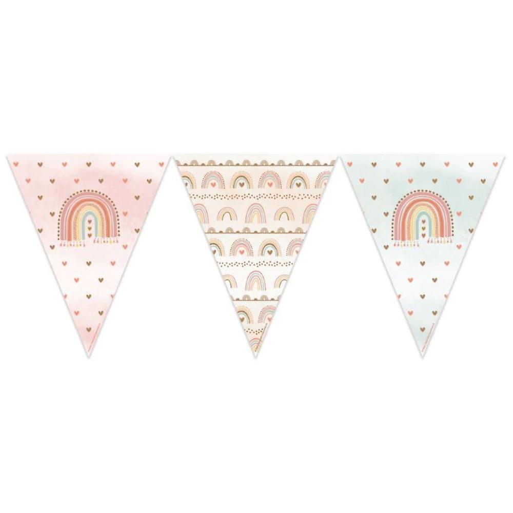 Boho Rainbow Paper Party Flag Bunting 3.7m | Childrens Party Decoration