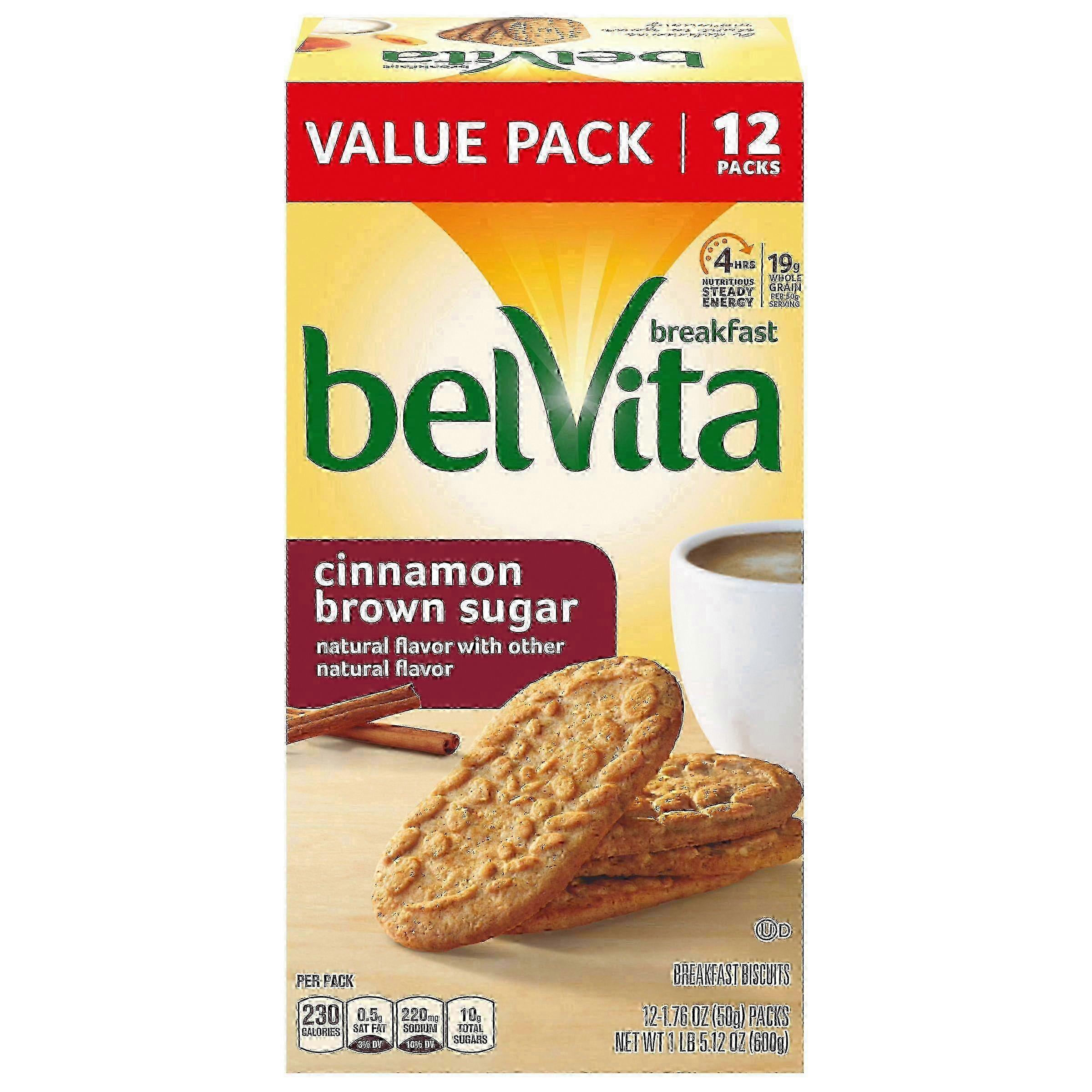Belvita Cinnamon Brown Sugar Breakfast Biscuit Packs, 12 Ea