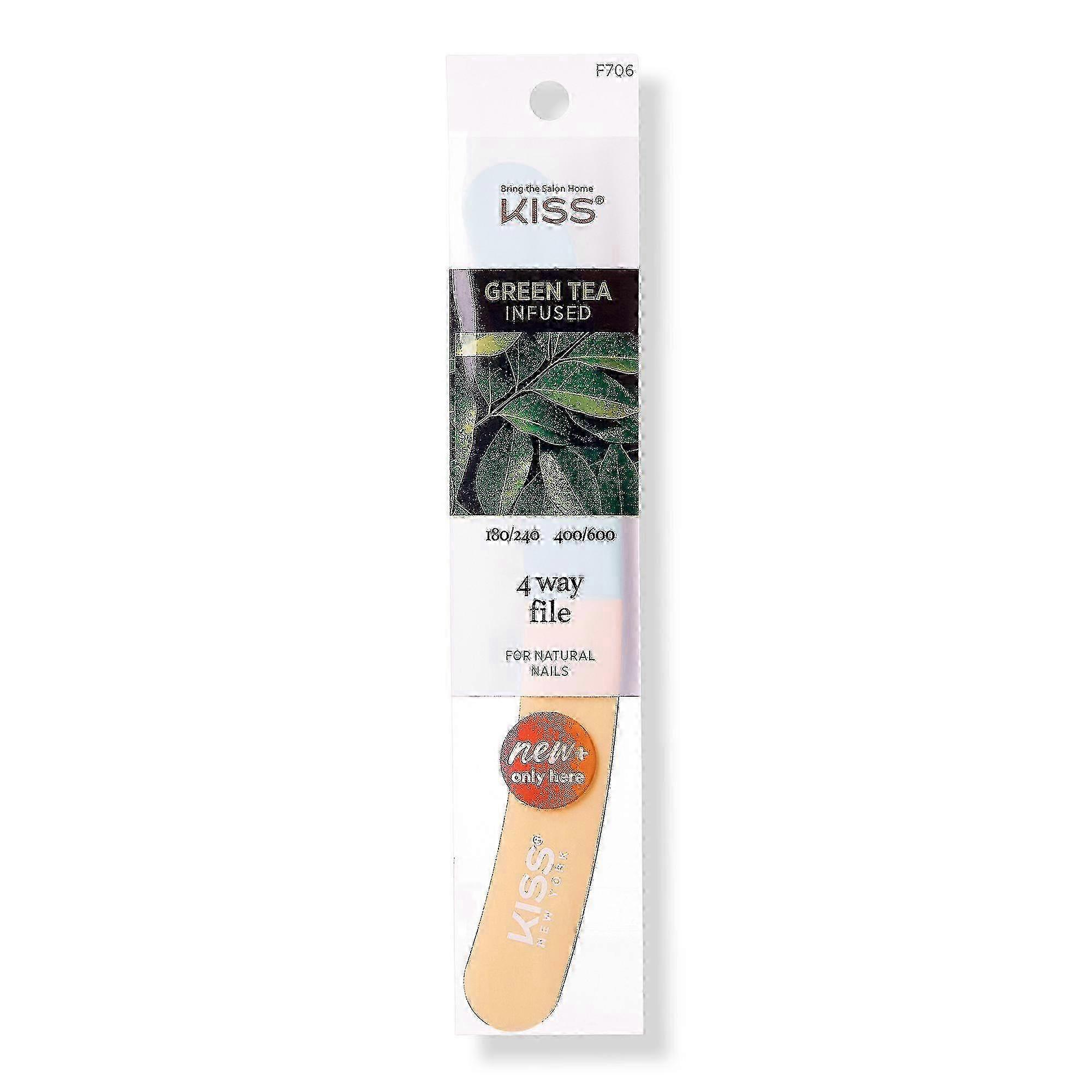 Kiss 4 Way Grits Green Tea Nail File, 1 Ea