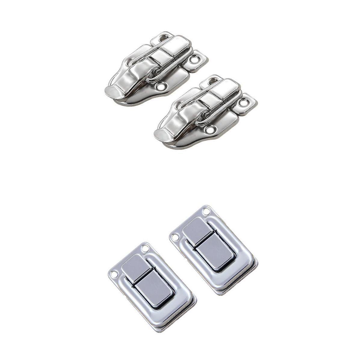 4Pcs Wooden Tool Jewelry Boxes Latch Catch Lock Boxes Hardware Accessory