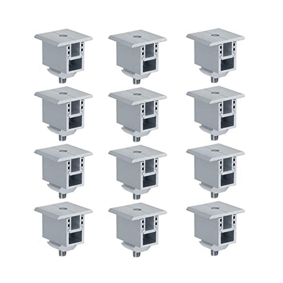 12 Set Solar Panel Mounting Clamp, PV Panel Bracket Roof Mount Clamp for Securing 30mm-50mm Thick S
