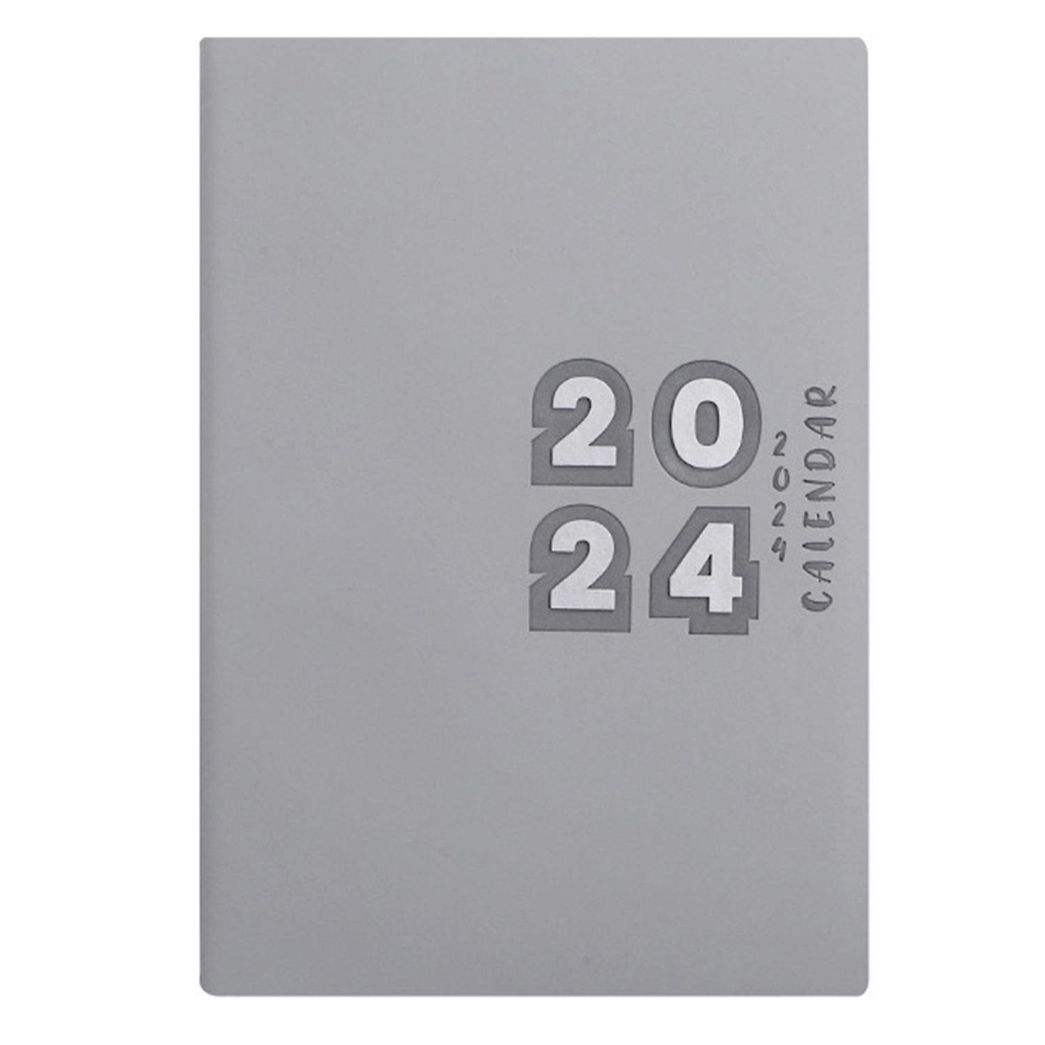 2024 Monthly Planner Faux Leather Cover 12 Months A5 Calendar Notebook 155 Sheets Wire Binding Month