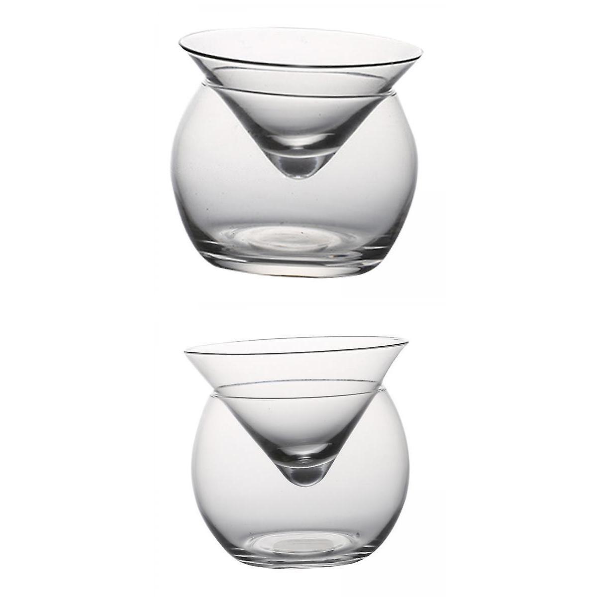 2Pcs Conical Caviar Drinks Triangle Spherical Molecular Cup for Bar