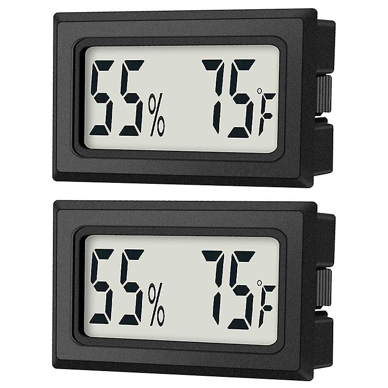 Mini Digital Thermometer Hygrometer Indoor Humidity Monitor Temperature Humidity Gauge Meter With Fahrenheit () (2 Pcs)-champagne