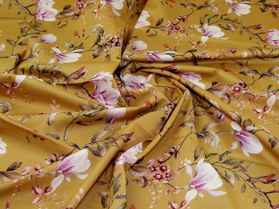 Minerva Cotton Lawn Fabric Gold - per metre