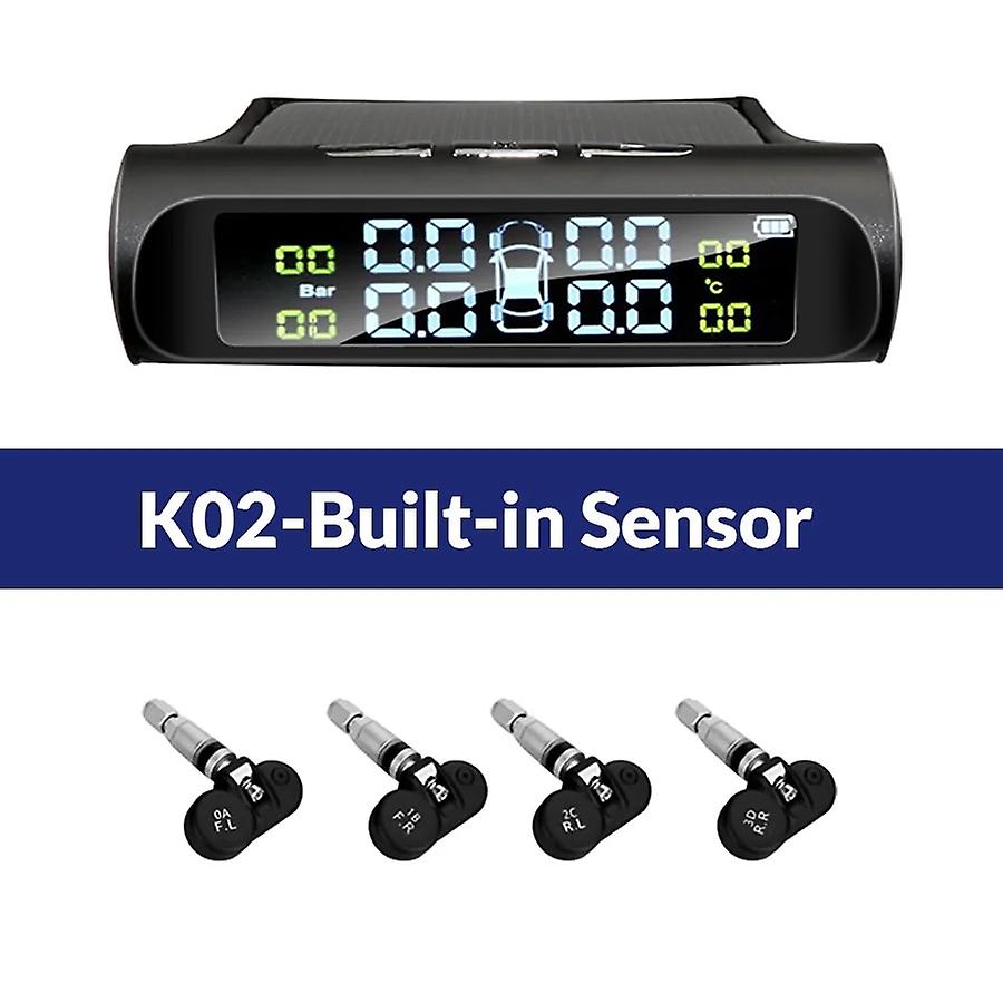 E-ace K01tpms Solar Sensor Intelligence  Wireless Tire Pressure Monitoring System  Auto Security Alarm Device With 4 Sensors