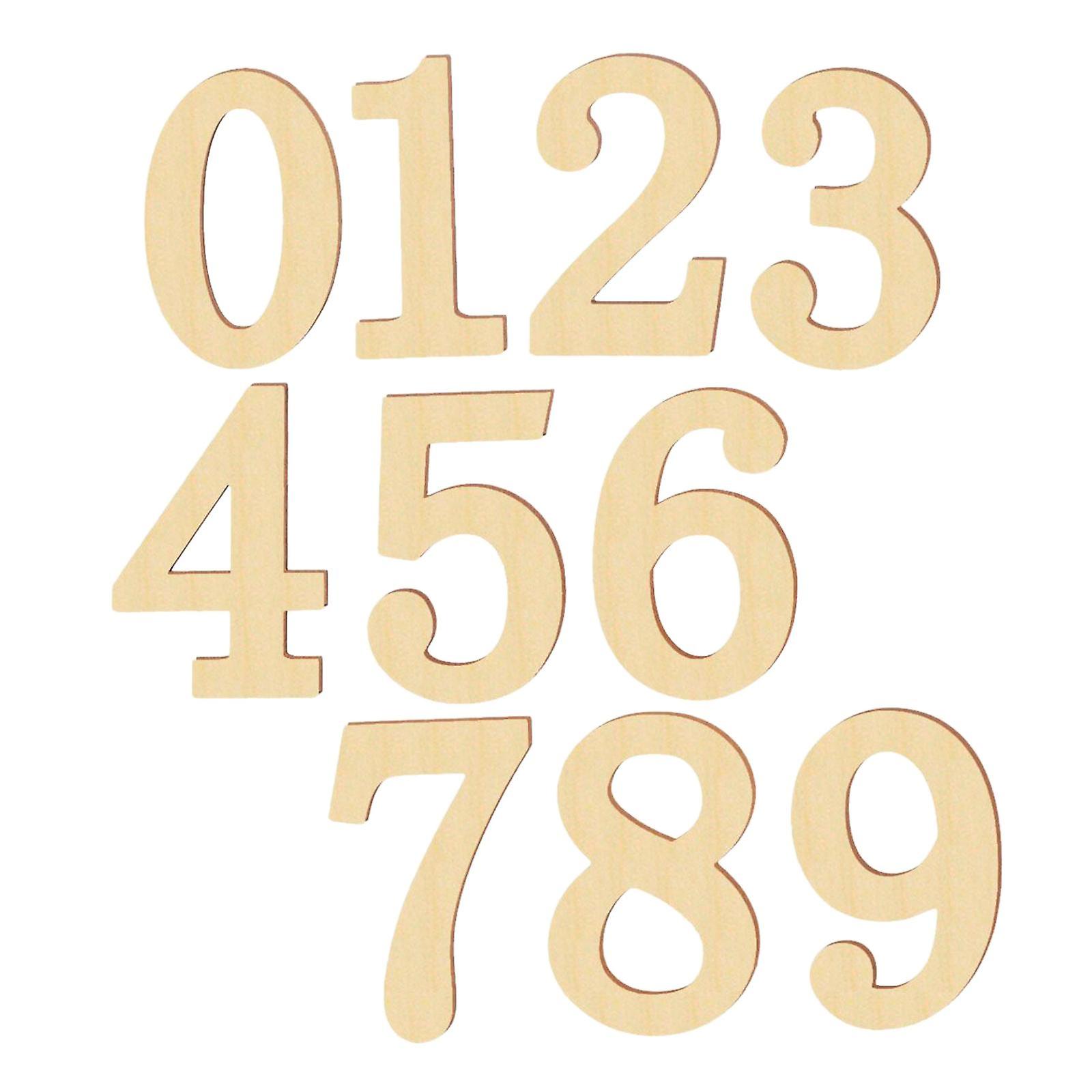 10 חתיכות עץ פשוטות מספרים ערביים דבק עץ